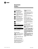 Preview for 2 page of Trane RTWB Helical-Rotary Installation Operation & Maintenance