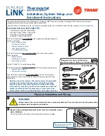 Preview for 1 page of Trane Schlage LiNK TZEMT400BB32MAA Installation And Setup Manual