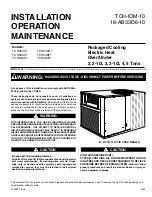 Preview for 1 page of Trane TCH024C1 Installation Operation & Maintenance