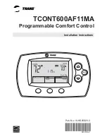 Preview for 1 page of Trane TCONT600AF11MA Installation Instructions Manual