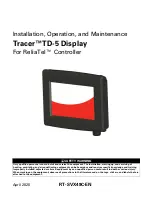 Preview for 1 page of Trane Tracer TD-5 Installation, Operation And Maintenance Manual