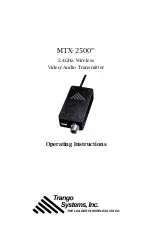 Trango Systems MTX-2500 Operating Instructions Manual preview