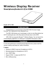 Trans Electric WFD-1000 User Manual preview