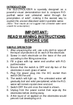 Preview for 2 page of Trans instruments ELECTROLYZER Operation Manual