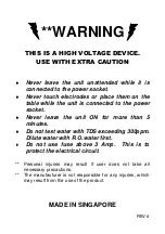 Preview for 4 page of Trans instruments ELECTROLYZER Operation Manual