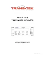 Предварительный просмотр 1 страницы Trans-Tek 1003 Instruction Manual