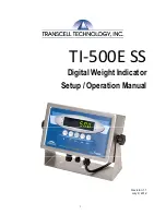 Preview for 1 page of Transcell Technology TI-500E SS Operation Manual