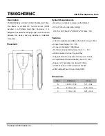 Preview for 1 page of Transcend 40GB Portable Hard Disk TS40GHDENC Specification Sheet