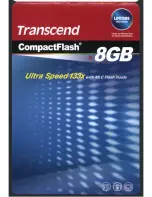 Transcend CompactFlash Ultra Speed 133x Quick Instruction Manual preview