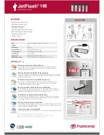 Preview for 2 page of Transcend JetFlash 168 Brochure & Specs