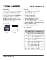 Transcend Memory Card 2GSDM80 Specification Sheet preview