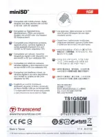 Preview for 3 page of Transcend miniSD CARD Quick Start Manual