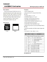 Preview for 1 page of Transcend miniSDHC Card Series Specifications