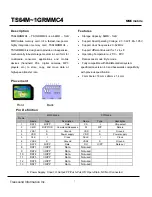 Transcend Mobile Memory Card TS1GRMMC4 Specification Sheet preview