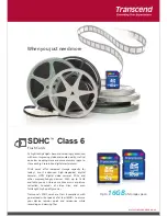 Preview for 1 page of Transcend SDHC Class 6 Brochure & Specs