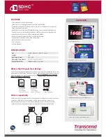 Preview for 2 page of Transcend SDHC Class 6 Brochure & Specs