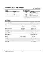 Preview for 3 page of Transcend StoreJet 2.5 IDE Series Specifications