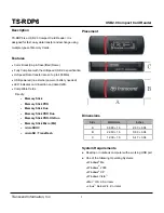 Предварительный просмотр 1 страницы Transcend USB2.0 Compact Card Reader TS-RDP6 Specification Sheet