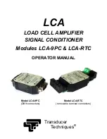 Предварительный просмотр 1 страницы Transducer Techniques LCA-9PC Operator'S Manual