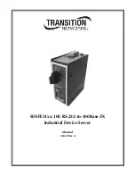 Transition Networks INDUSTRIAL DEVICE SERVER RS-232-TO-100BASE-FX Manual preview