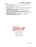 Preview for 2 page of Transition Networks mil-sm8dpa Read Me First