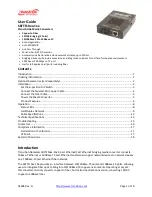 Предварительный просмотр 1 страницы Transition Networks SBFTF10xx-1xx User Manual