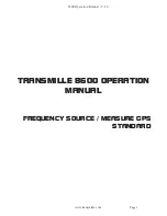 Preview for 2 page of Transmille 8600 Operation Manual