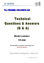 Preview for 1 page of Transpak Genesis TP-501 Technical Questions And Answers
