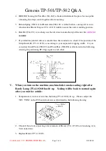 Preview for 6 page of Transpak Genesis TP-501 Technical Questions And Answers