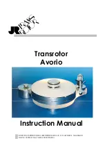 Transrotor Avorio Instruction Manual preview