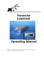 Preview for 1 page of Transrotor KONSTANT Operating Manual