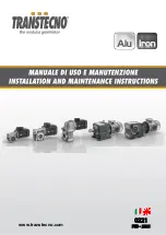 Transtecno Alu Series Installation And Maintenance Instructions Manual предпросмотр