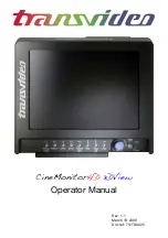 Transvideo CineMonitorHD 3DView Operator'S Manual preview