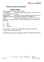 Preview for 15 page of Transvideo CineMonitorHD 3DView Operator'S Manual