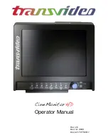 Transvideo cinemonitorhd Operator'S Manual preview