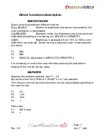 Preview for 17 page of Transvideo cinemonitorhd Operator'S Manual