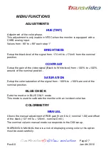 Preview for 25 page of Transvideo CineMonitorHD103DView evolution Operator'S Manual