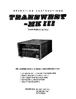 Transwest mk III Operating Instructions preview