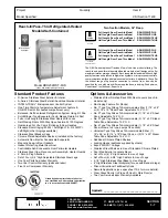 Traulsen RDH232WUT-FHS Specification Sheet предпросмотр