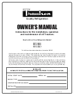 Traulsen RET132EUT Owner'S Manual preview