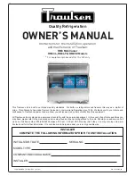 Preview for 1 page of Traulsen RMC Series Owner'S Manual