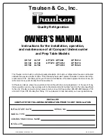 Traulsen ULT27 Owner'S Manual preview