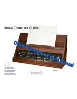 trautoniks Trautonium VT 2012 Manual For Use And Maintenance preview