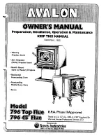 Предварительный просмотр 1 страницы Travis Industries Avalon 796 45' flue Owner'S Manual