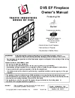 Preview for 1 page of Travis Industries DVS EF Fireplace Owner'S Manual