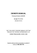 Treasure Cove Fortune Finder JUNIOR TC-1010 Owner'S Manual preview