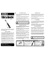 Treasure Cove Vibra-Quatic 2 Installation And Operating Instructions preview