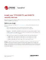 Trend Micro TippingPoint TPS 8200TX Installation Instructions Manual preview