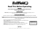 Предварительный просмотр 1 страницы Trend Sports BallField BF199 Manual