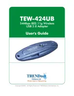 Preview for 1 page of TRENDnet IEEE 802.11g Pen Size Wireless USB 2.0 Adapter User Manual